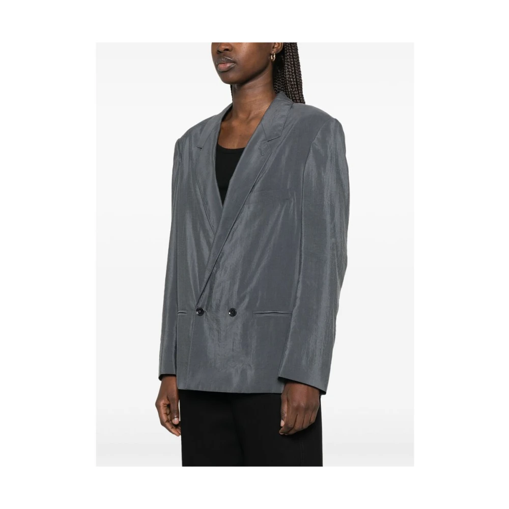 Lemaire Donkergrijze Dubbel-Borst Jas Gray Dames
