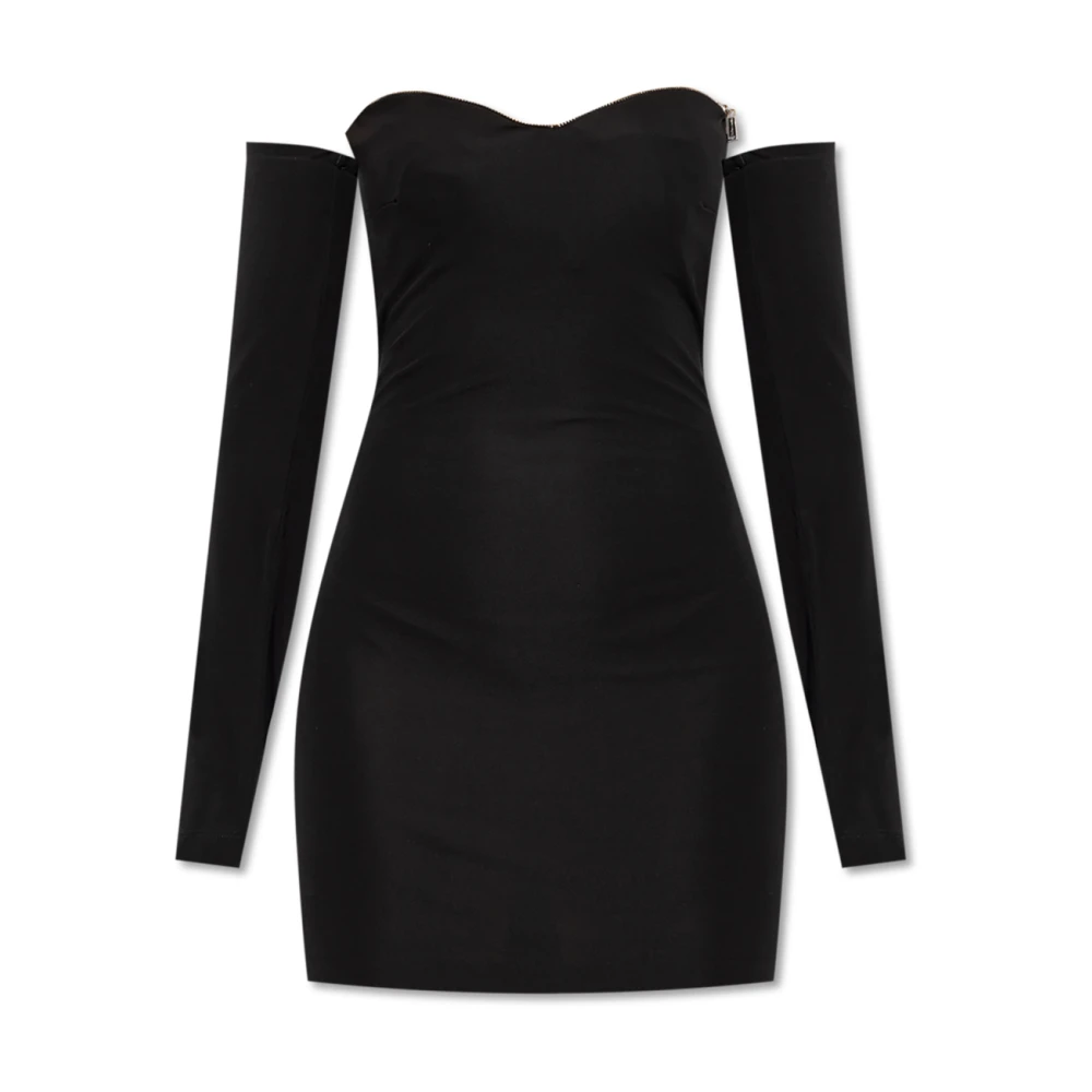 Dsquared2 Black Party Dresses, Female, S, Dress With Decorative Sleeves
