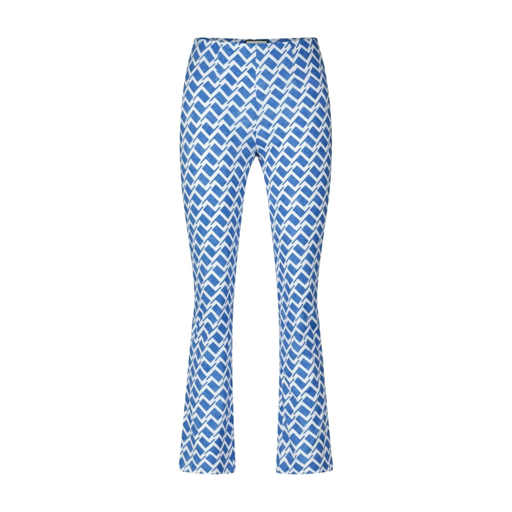 Seductive Geometrische Print Elastische Broek Blue Dames