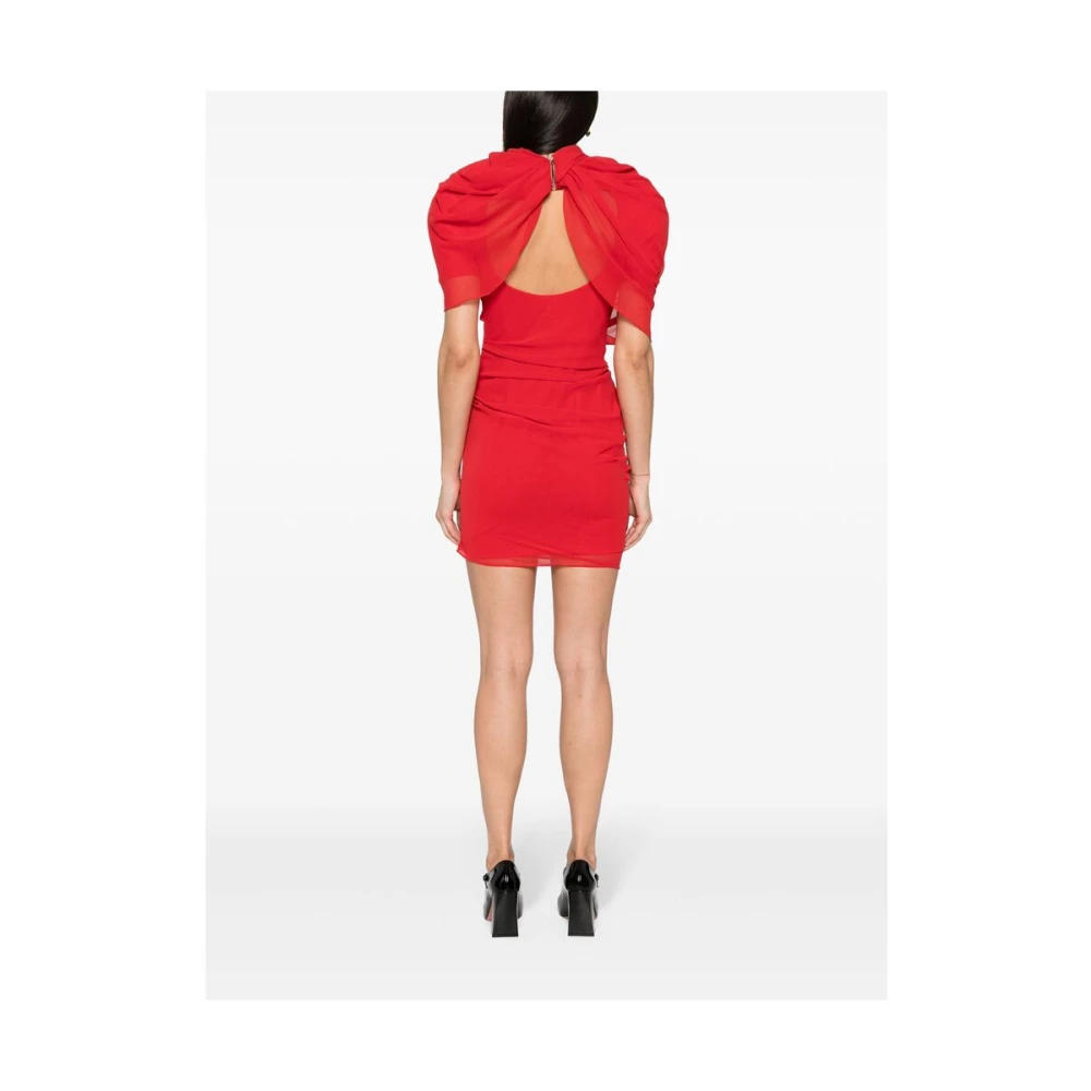 Jacquemus Rode Gedrapeerde Jurk Red Dames