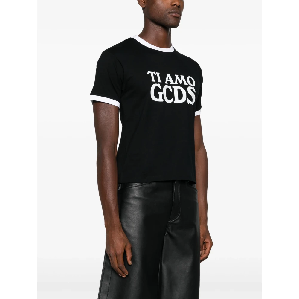 Gcds Zwarte Ti Amo T-shirt voor vrouwen Black Dames