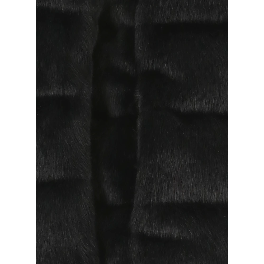 Herno Gewatteerde Faux Fur Donsjas Black Dames