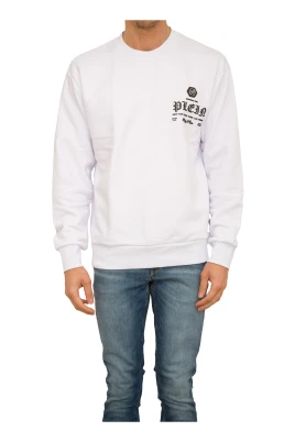 Långärmad vit sweatshirt