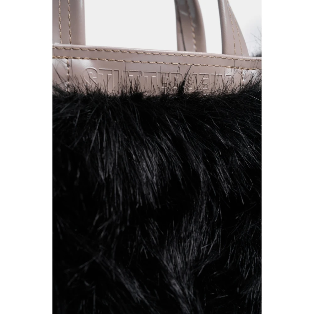 Stutterheim Faux Fur Crossbody Mini Tas Black Dames