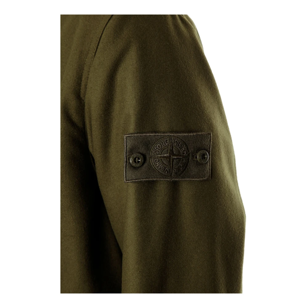 Stone Island Gewatteerde wollen flanellen jas Green Heren
