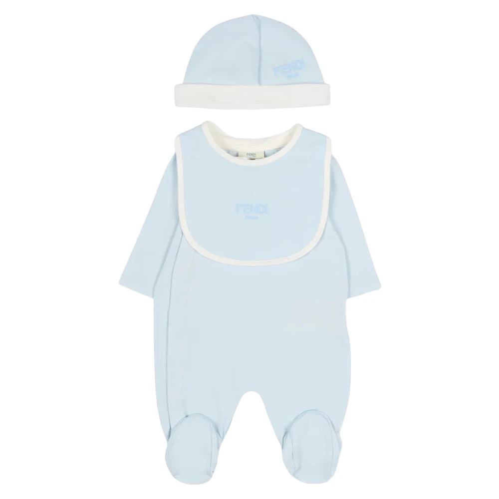 Fendi Men's Blue Logo Babygrow Set