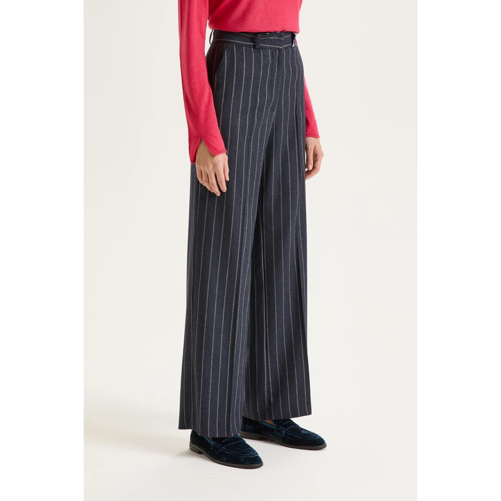 Maliparmi Gestreepte Broek Gray Dames