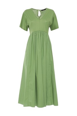 robe-en-coton-bronze-col-en-v