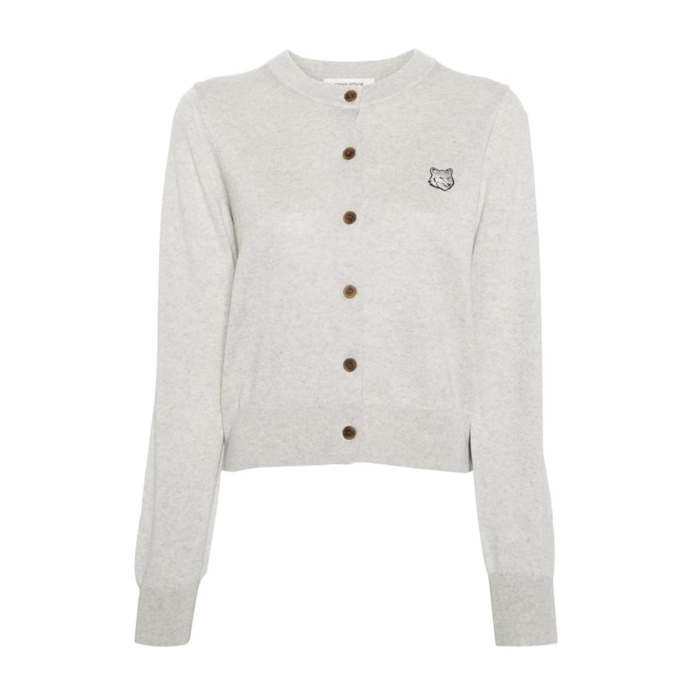 Maison Kitsuné Grijze Trui met Vos Motief Gray Dames