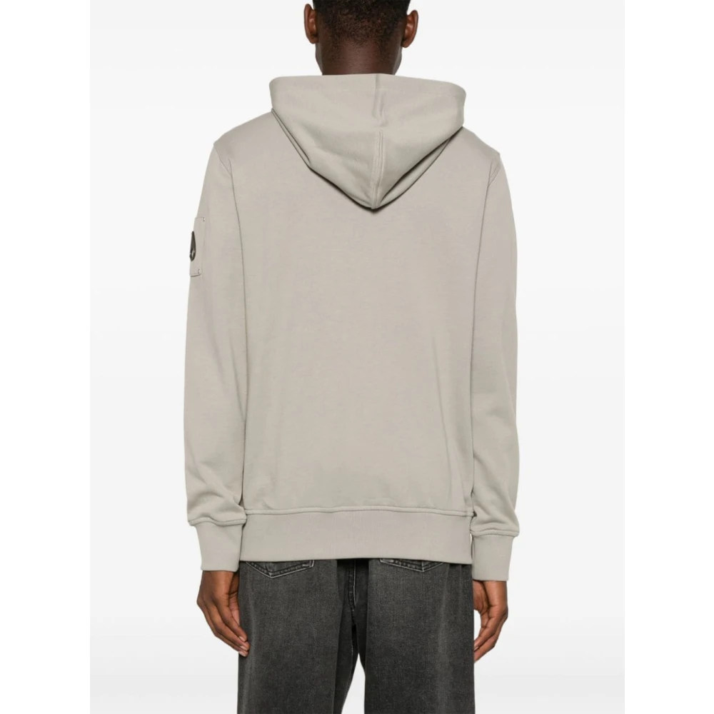 Moose Knuckles Grijze Hoodie met Rits 100% Katoen Gray Heren