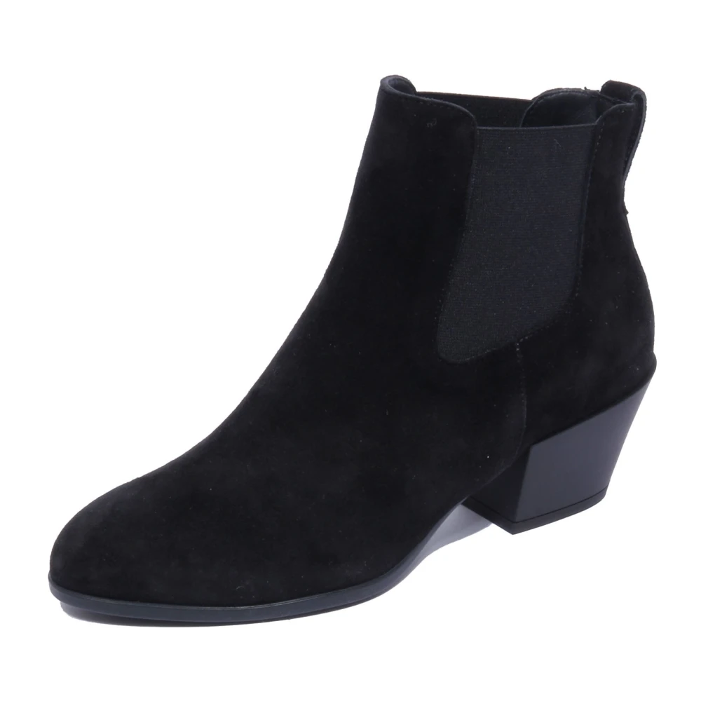Hogan Women's Black Cowboy & Biker Boots, 4 Uk, Suede Chelsea Boots