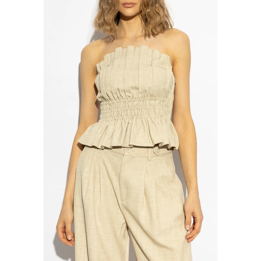 Gestuz Draped Top Beige Dames