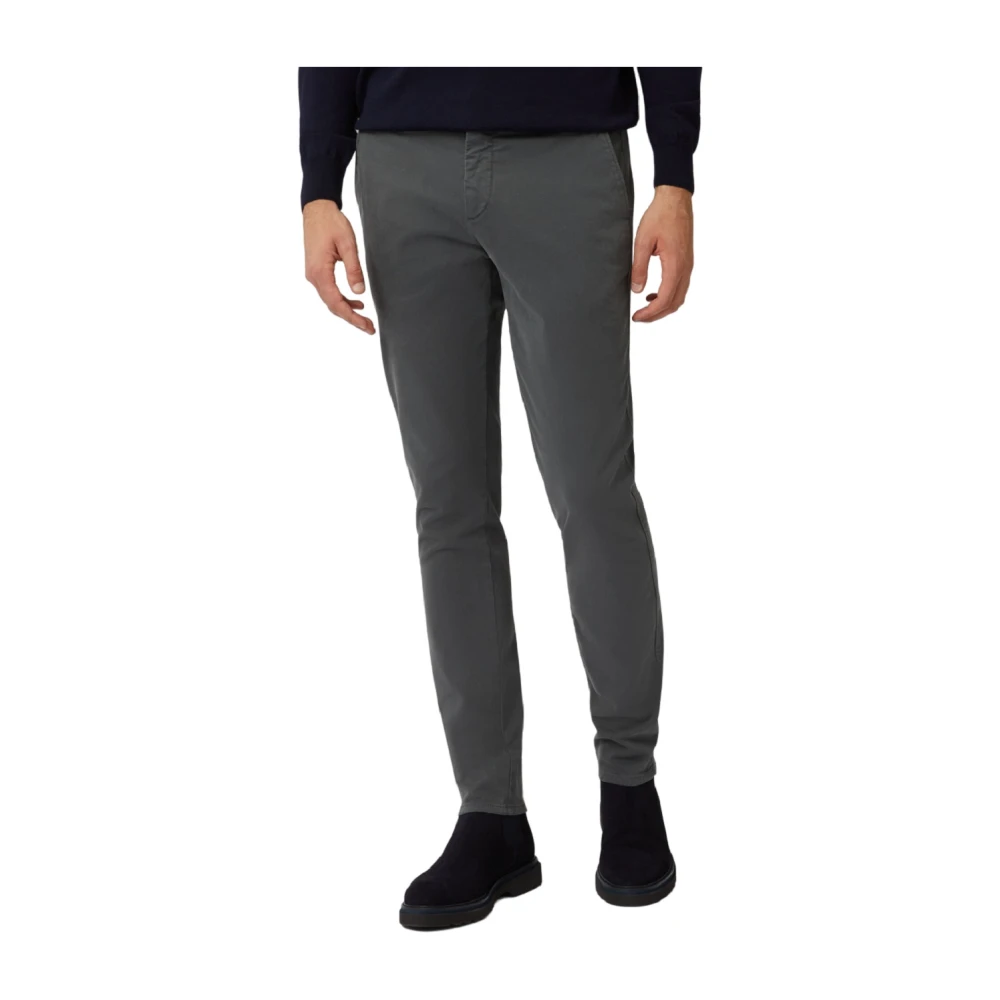 Harmont & Blaine Gray Chinos, Male, 2XL, Narrow Fit Gabardine Trousers