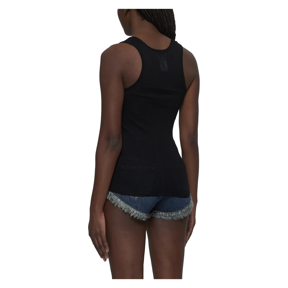 Isabel marant Zwart Geribbeld Racerback Tank Top Black Dames