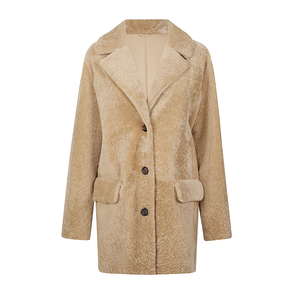 Eleventy Women's Beige Giacca Over Shearling