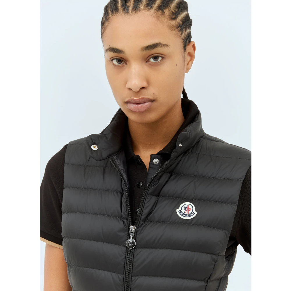 Moncler Lichtgewicht donsvest met gewatteerde voering Black Dames