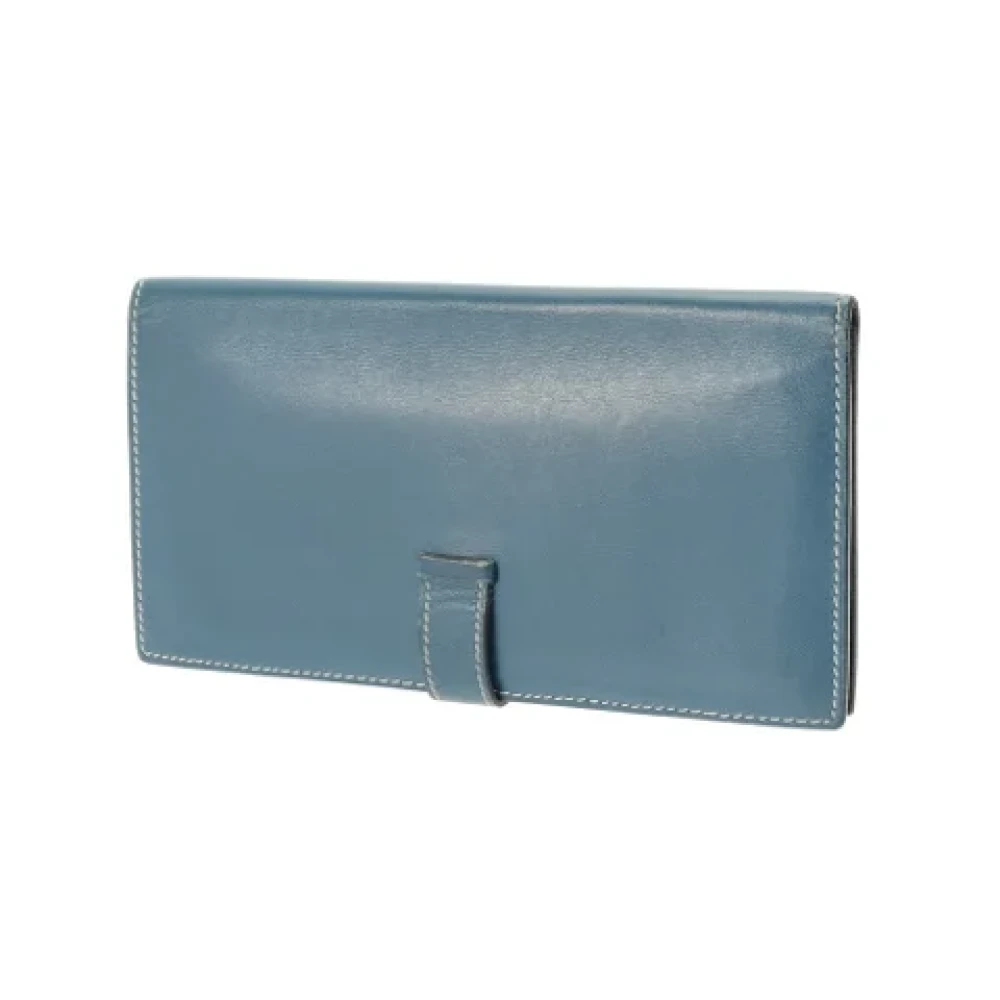 Hermès Vintage Pre-owned Leather wallets Blue Dames