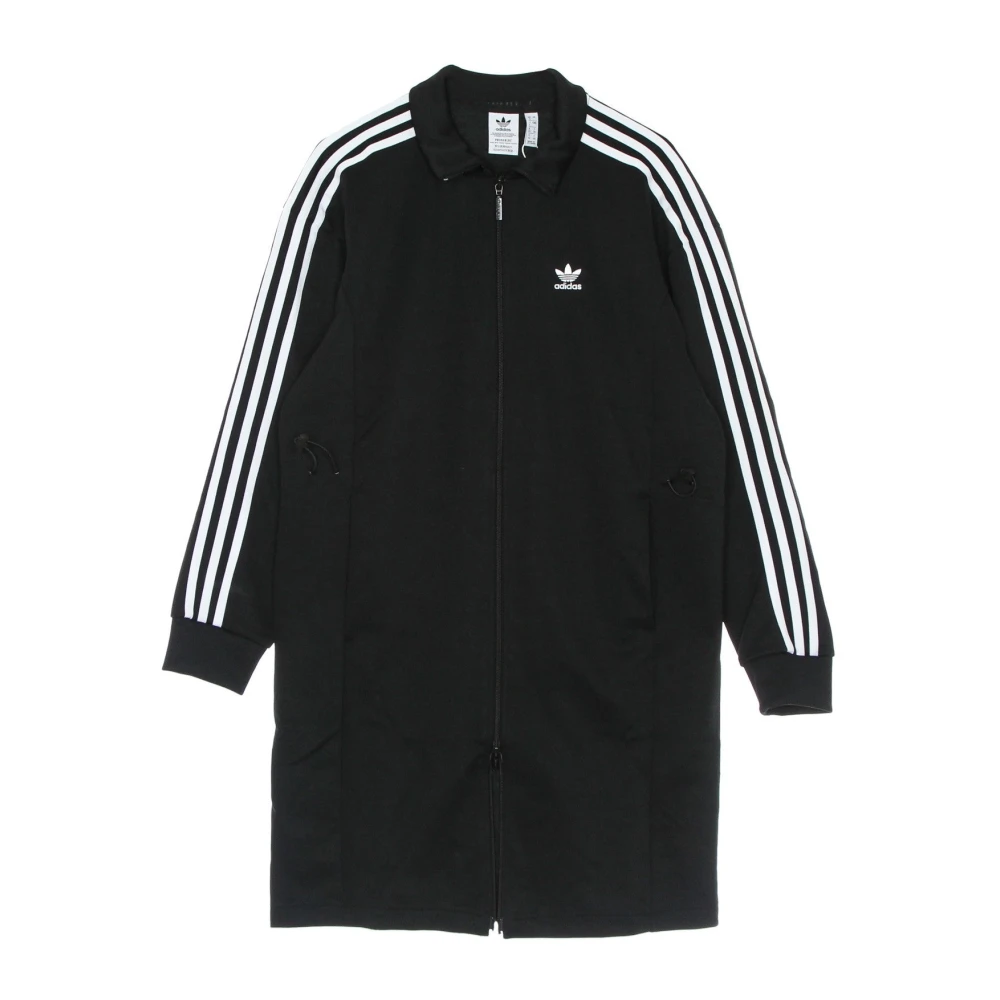 Adidas Lange Zwarte Tricot Jas Black Dames