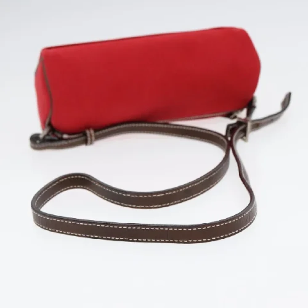 Burberry Vintage Pre-owned Canvas shoulder-bags Red Dames