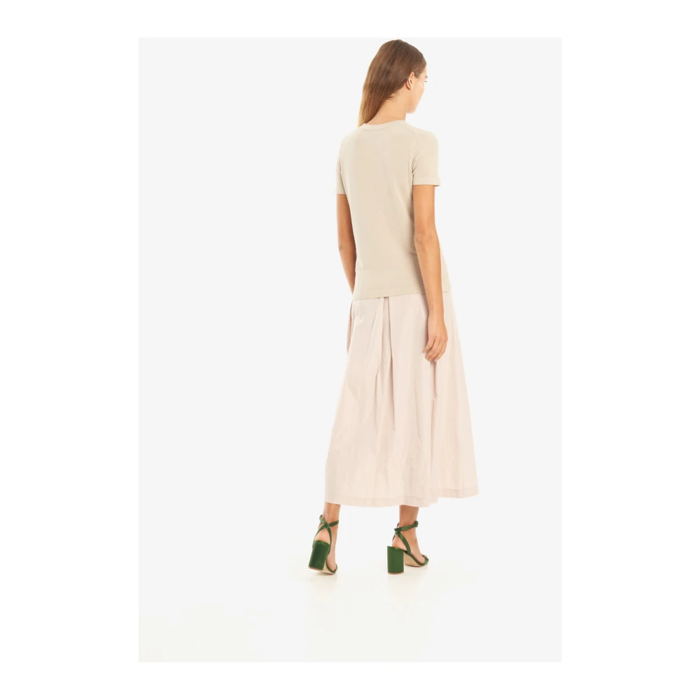 Vicario Cinque Elegante Maxi Rok met Zakken Beige Dames