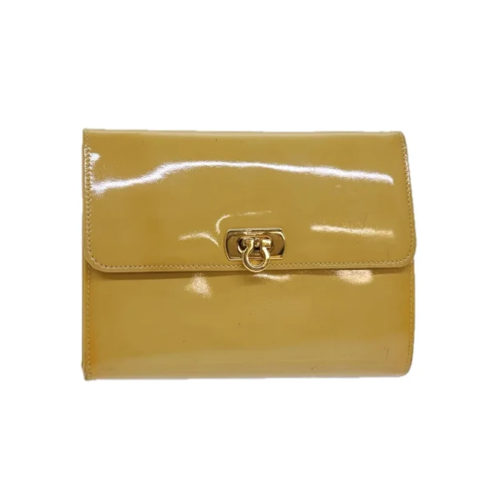 Salvatore Ferragamo Pre-owned Fabric pouches Yellow Dames