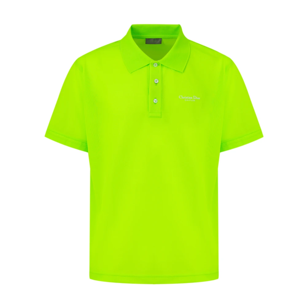 Dior Fluorescerend Katoenen Poloshirt Green Heren