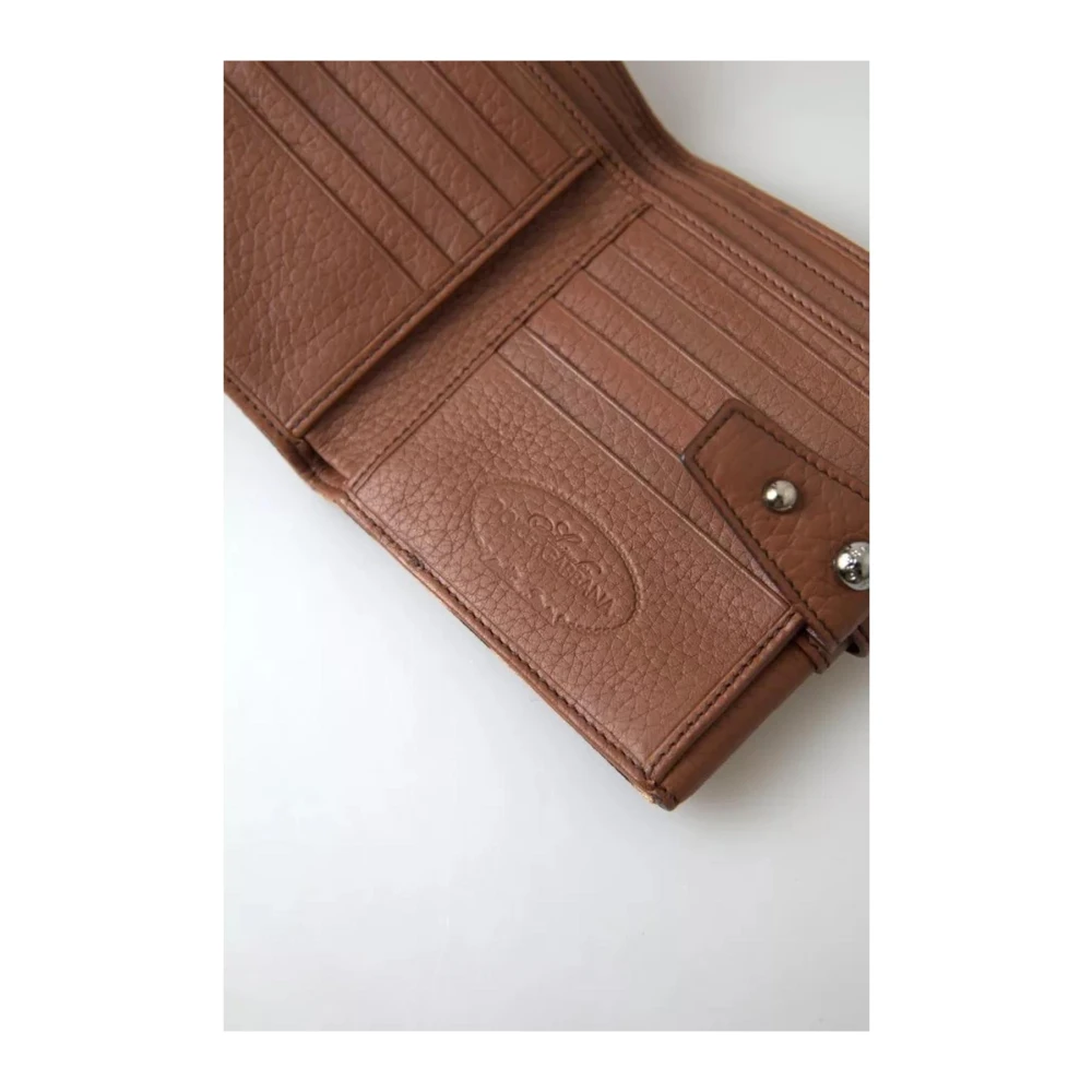 Dolce & Gabbana Luipaardprint Bifold Pasjeshouder Portemonnee Brown Dames
