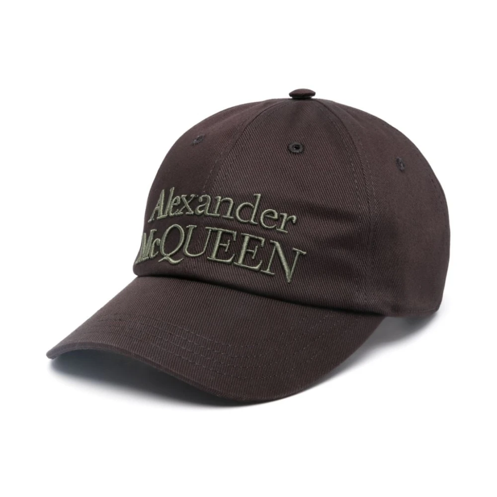 Alexander mcqueen Zwarte Katoenen Geborduurde Logo Hoed Black Heren