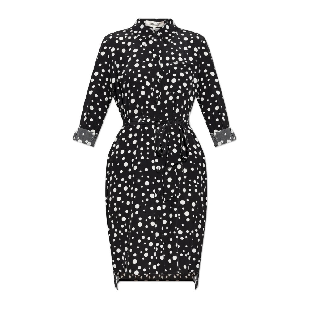 Diane Von Furstenberg Jurk met Polka Dot Patroon Black Dames