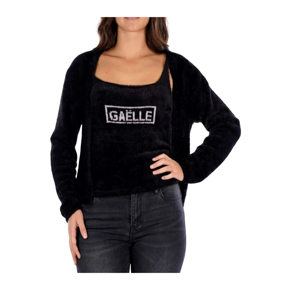 Gaëlle Paris Women's Black Cardigans, Xs, Cardigan Set E Canotta Cropped