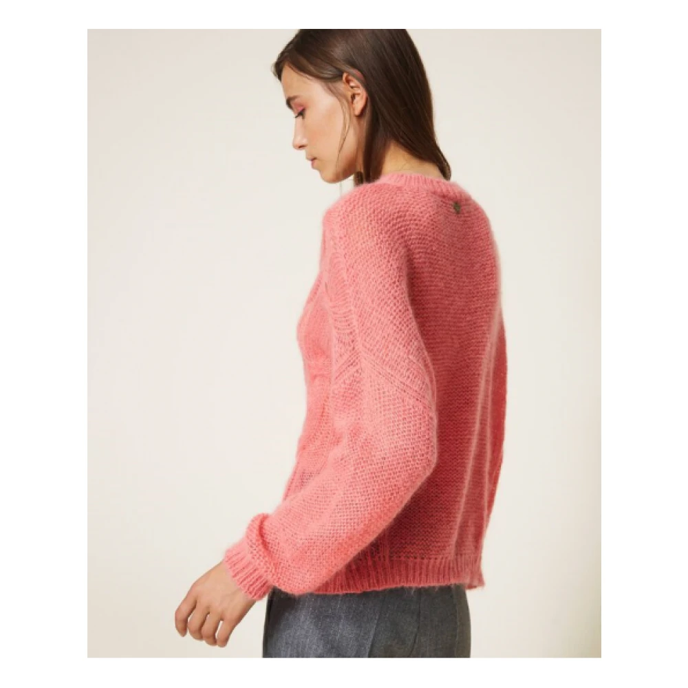 Twinset Oversized Mohair Trui Pink Dames