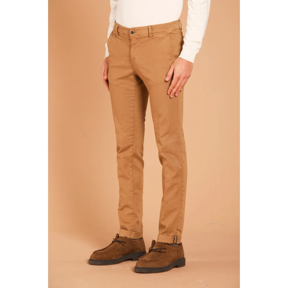 Mason's Extra Slim Chino Broek in Milano Stijl Brown Heren