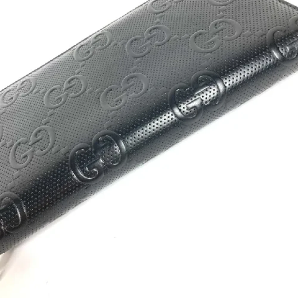 Gucci Vintage Pre-owned Leather wallets Black Heren