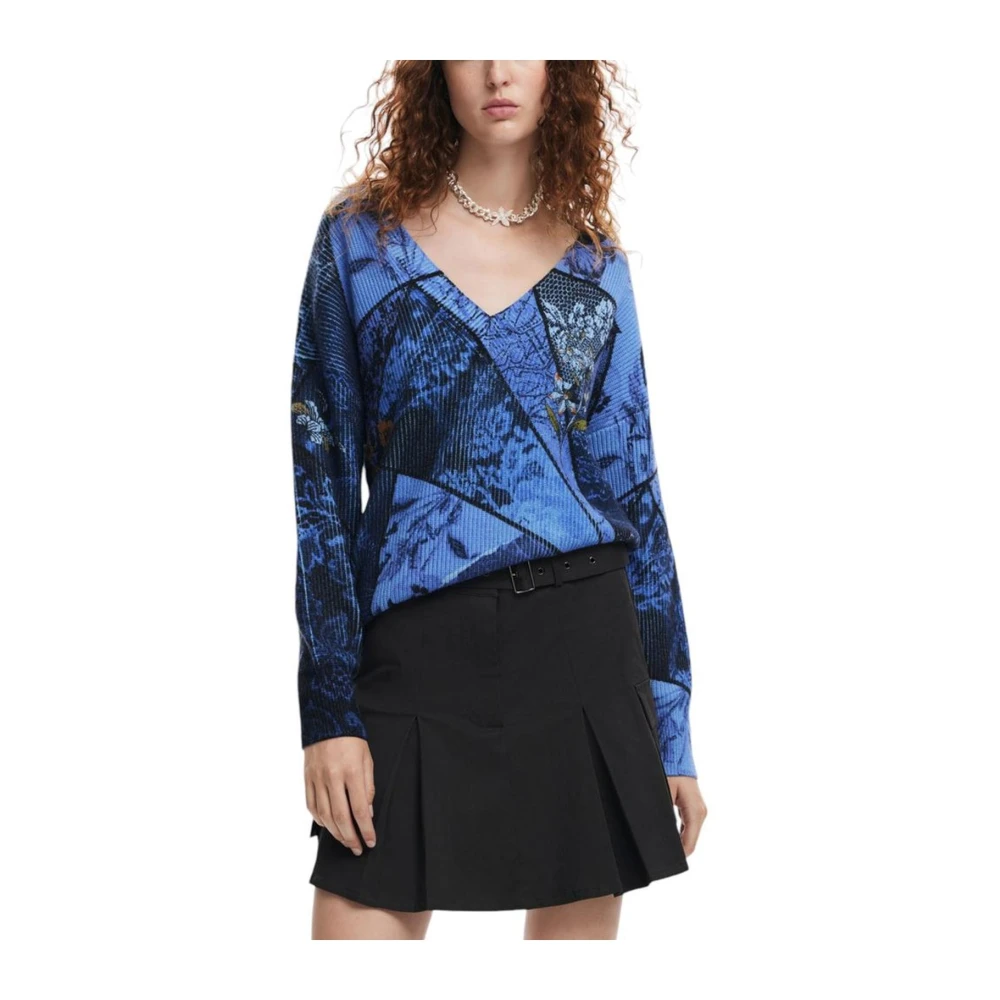 Desigual Elegant Viscose Blend Sweater Multicolor Dames