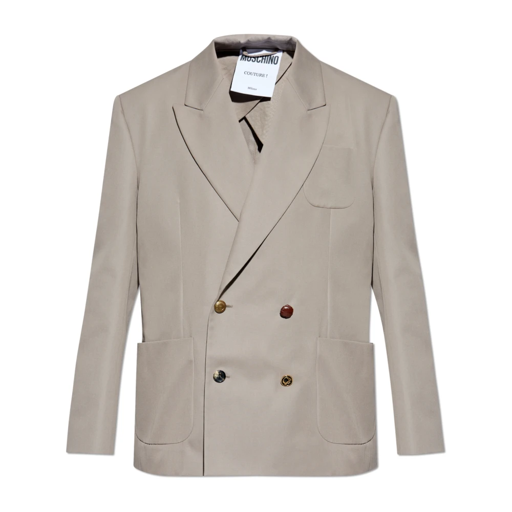 Moschino Double-breasted blazer Beige Heren