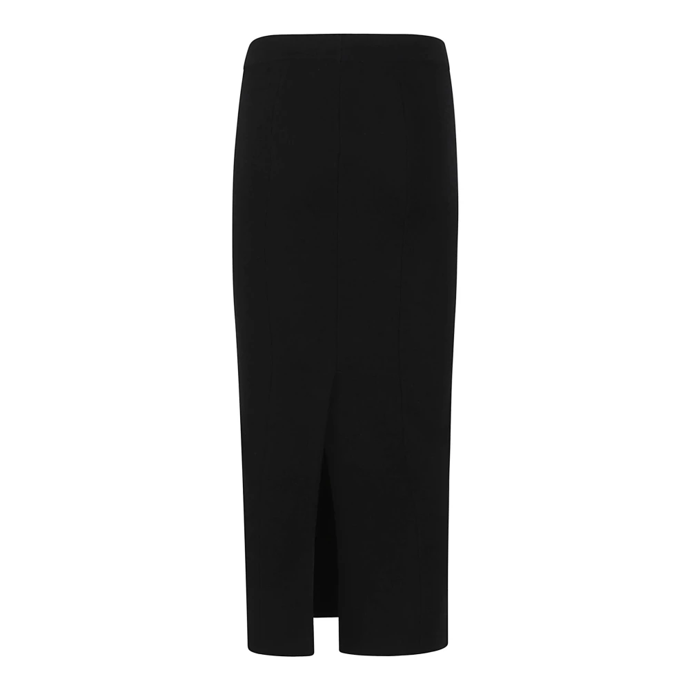 Laneus Wol Kasjmier Rok Zwart Italië Black Dames