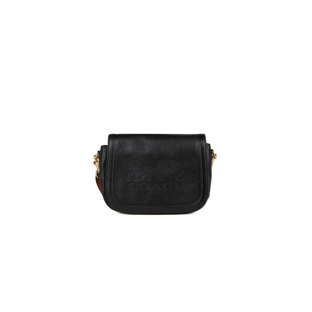 Coach Women's Black Cross Body Bags, One Size, Saddle Bag With Horse And Carriage