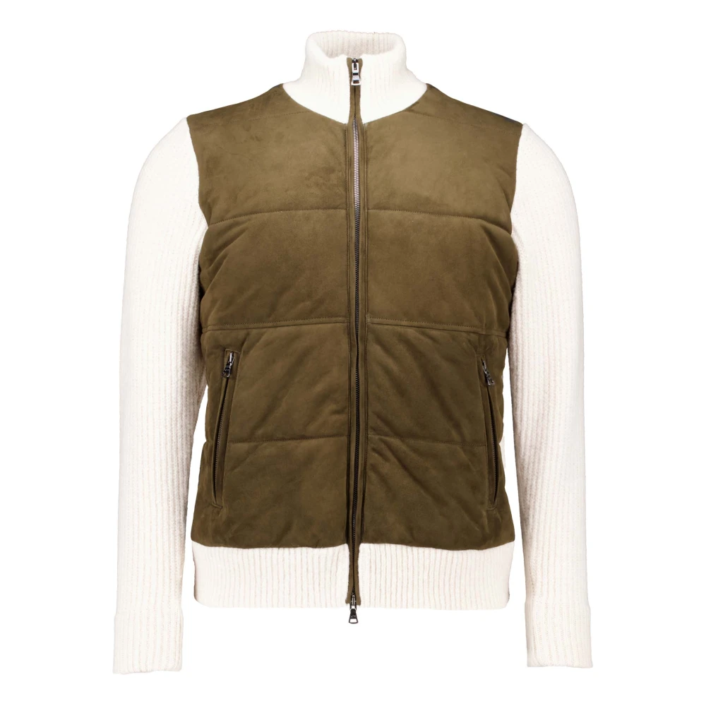 Paul & Shark Brown Down Jackets, Male, M, Stijlvol Down Jacket