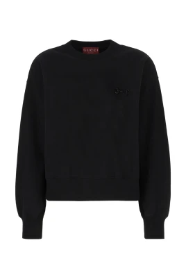 Sweatshirt i bomullsjersey med broderi