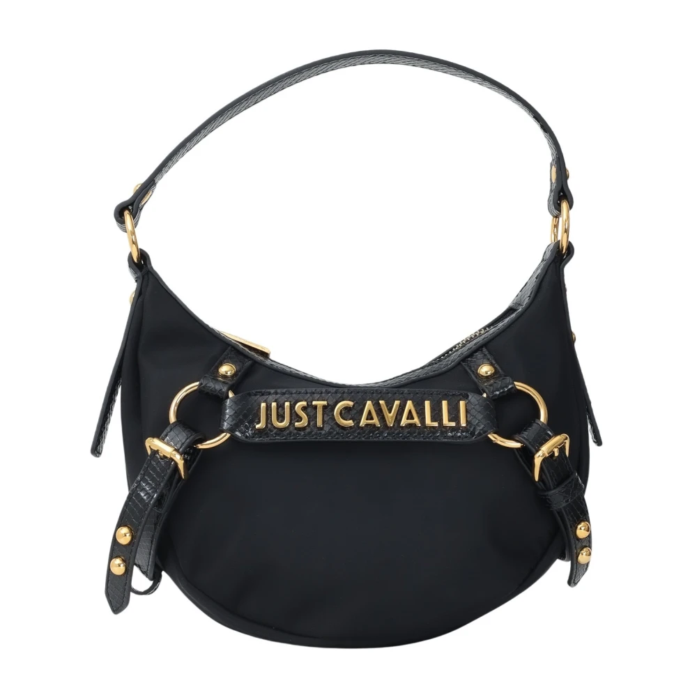 Just Cavalli Zwarte schoudertas met pythonprint Black Dames
