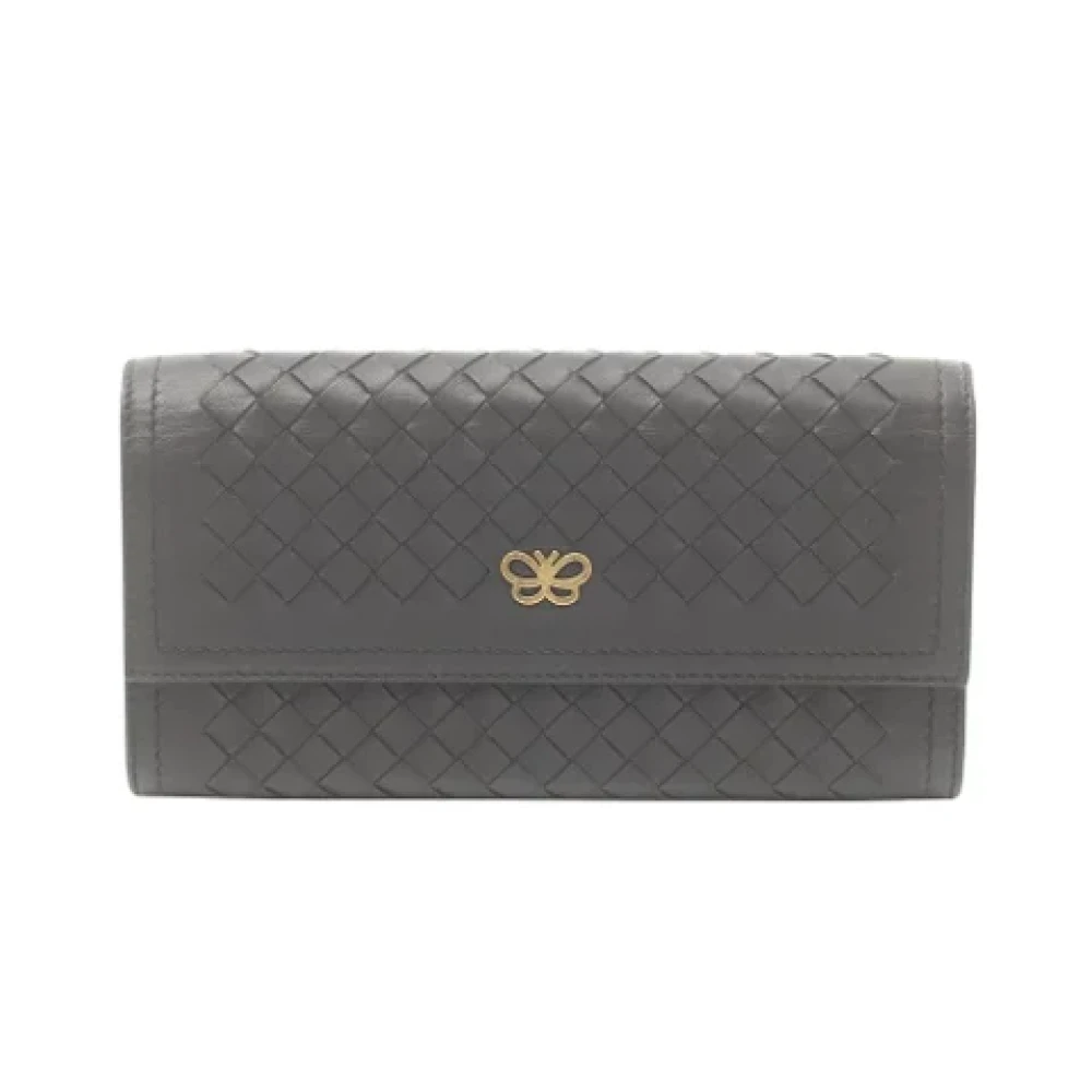 Bottega Veneta Vintage Pre-owned Leather wallets Black Dames