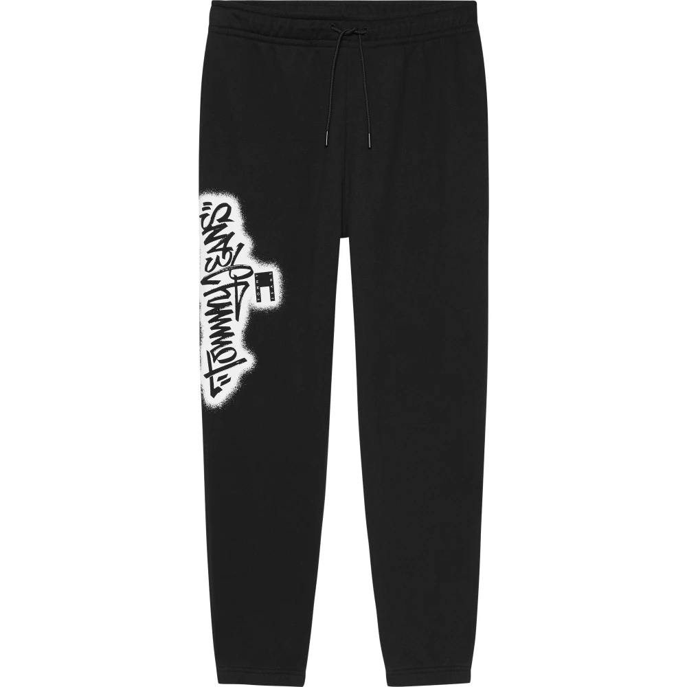 Tommy Jeans Men's Black Trousers Elastic Regular Fit - Sweatpants - Xl - Trousers