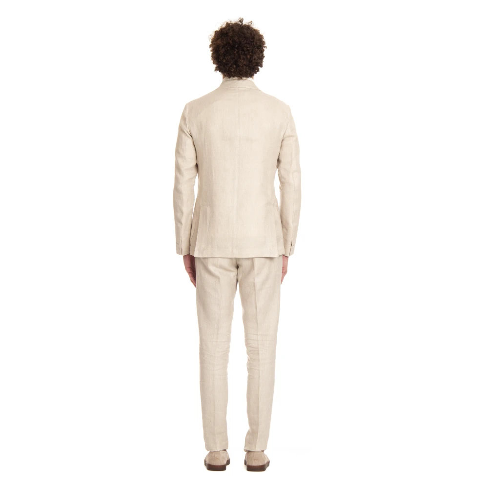 Eleventy Gestructureerde Jas en Broek Set Beige Heren