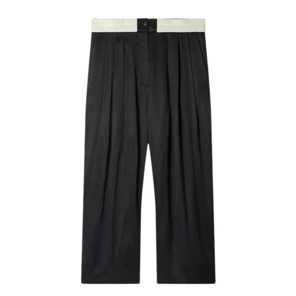 Mes Demoiselles Zwarte Satijnen Lyocell Broek Black Dames