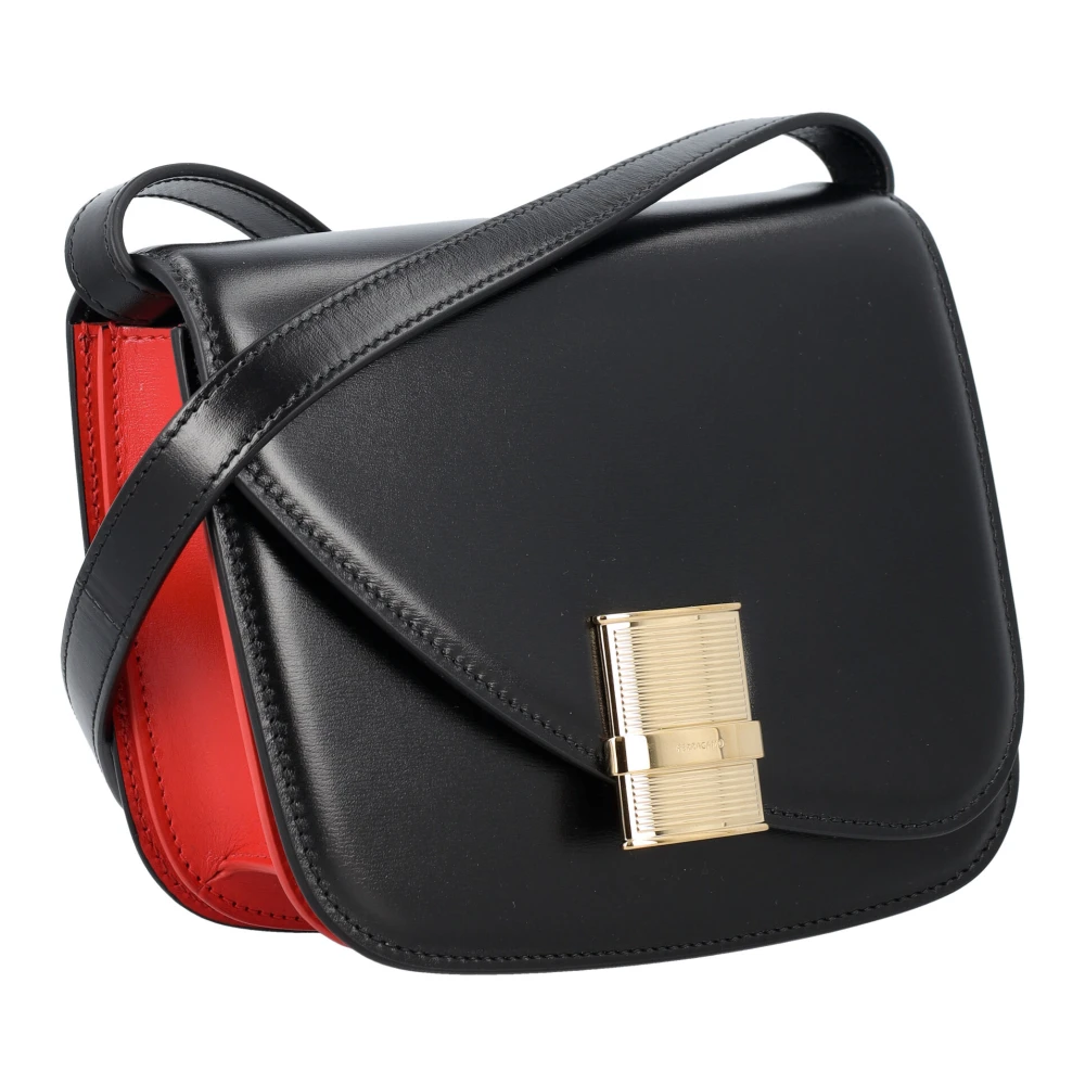 Salvatore Ferragamo Flame Rode Schoudertas Black Dames