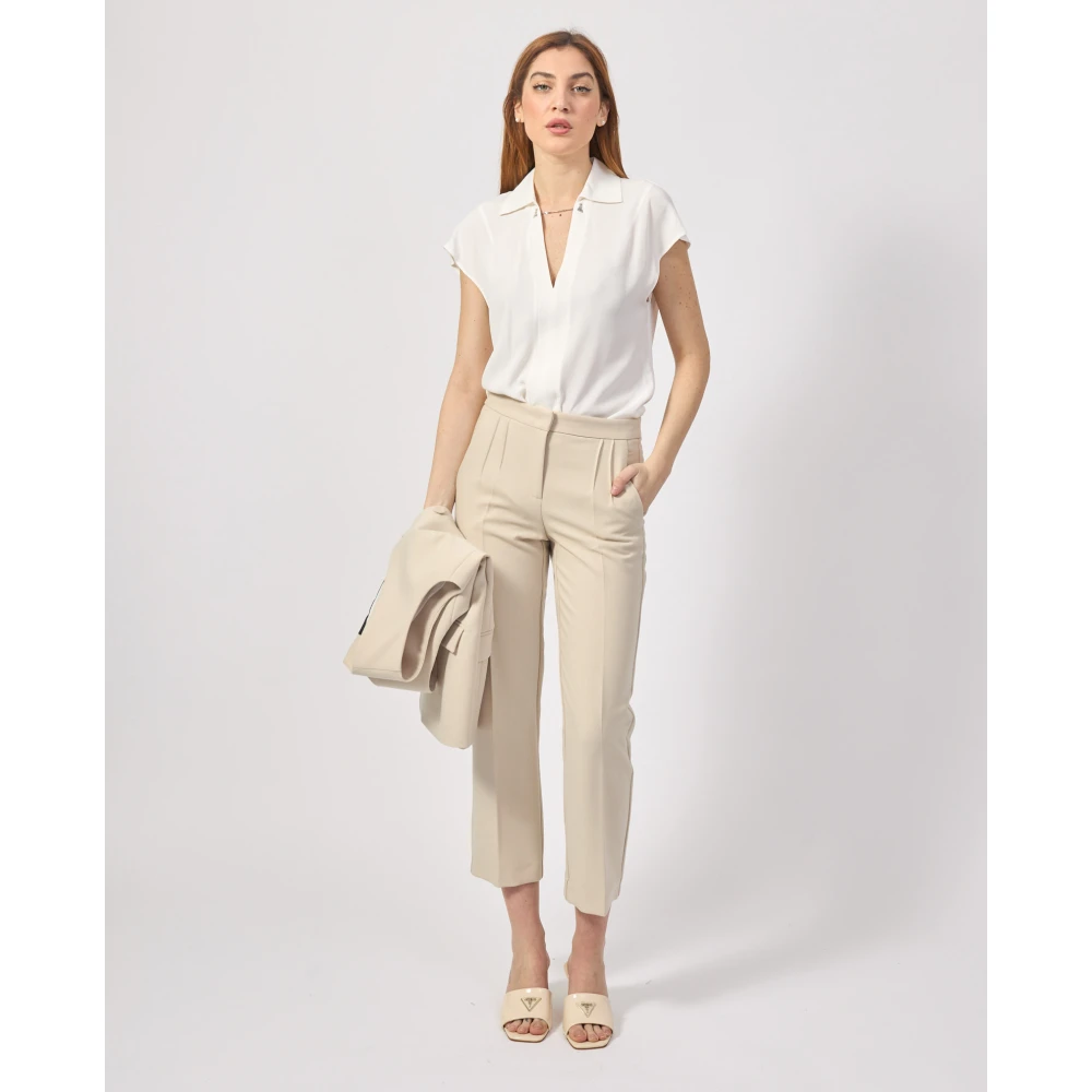 PATRIZIA PEPE Beige Geplooide Broek Beige Dames