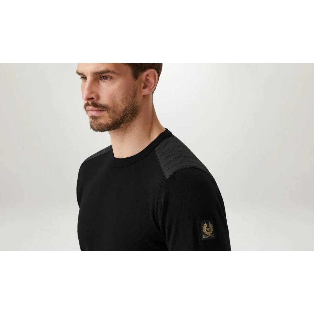 Belstaff Kerrigan Crew Neck Jumper van Merinowol Black Heren
