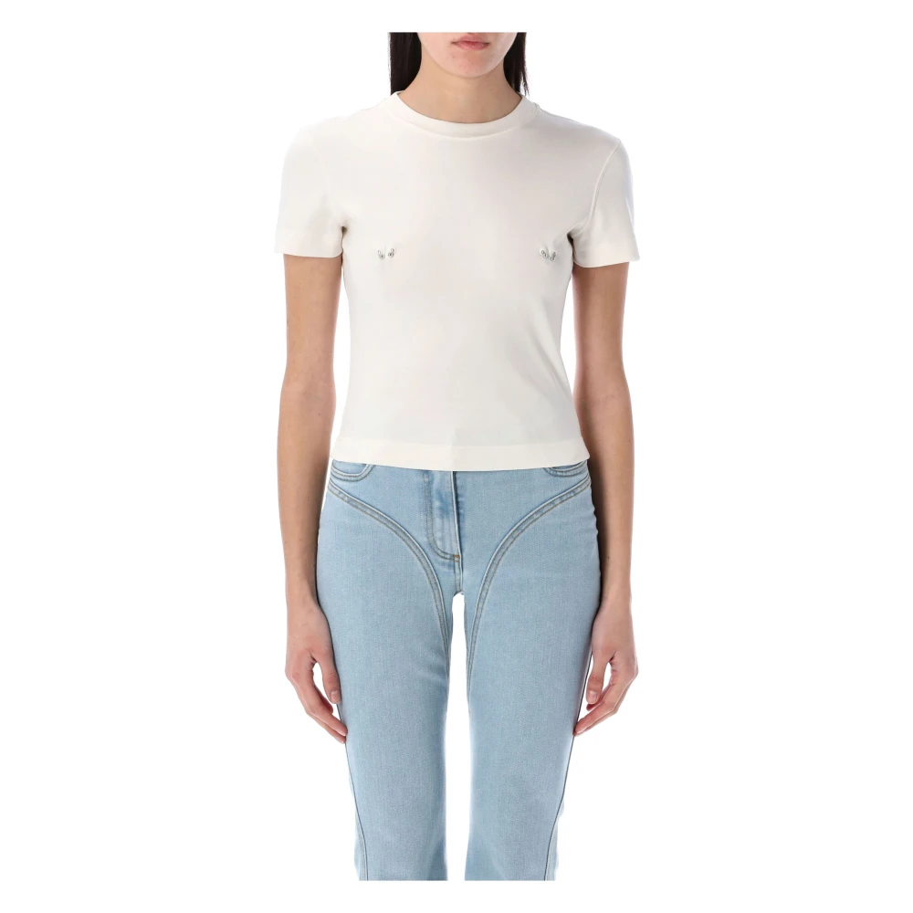 Mugler Witte Pierced Baby T-shirt White Dames