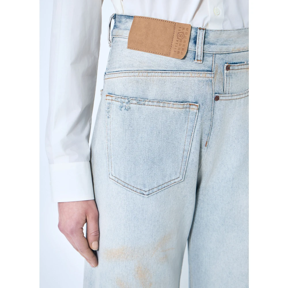MM6 Maison Margiela Omgekeerde Stijl Denim Jeans Blue Dames