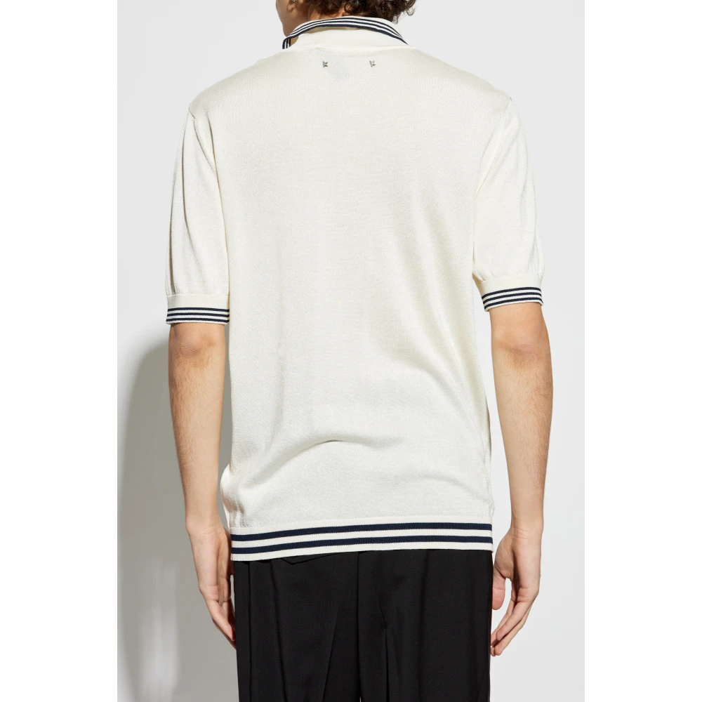 Golden Goose Gestreept Poloshirt Beige Heren